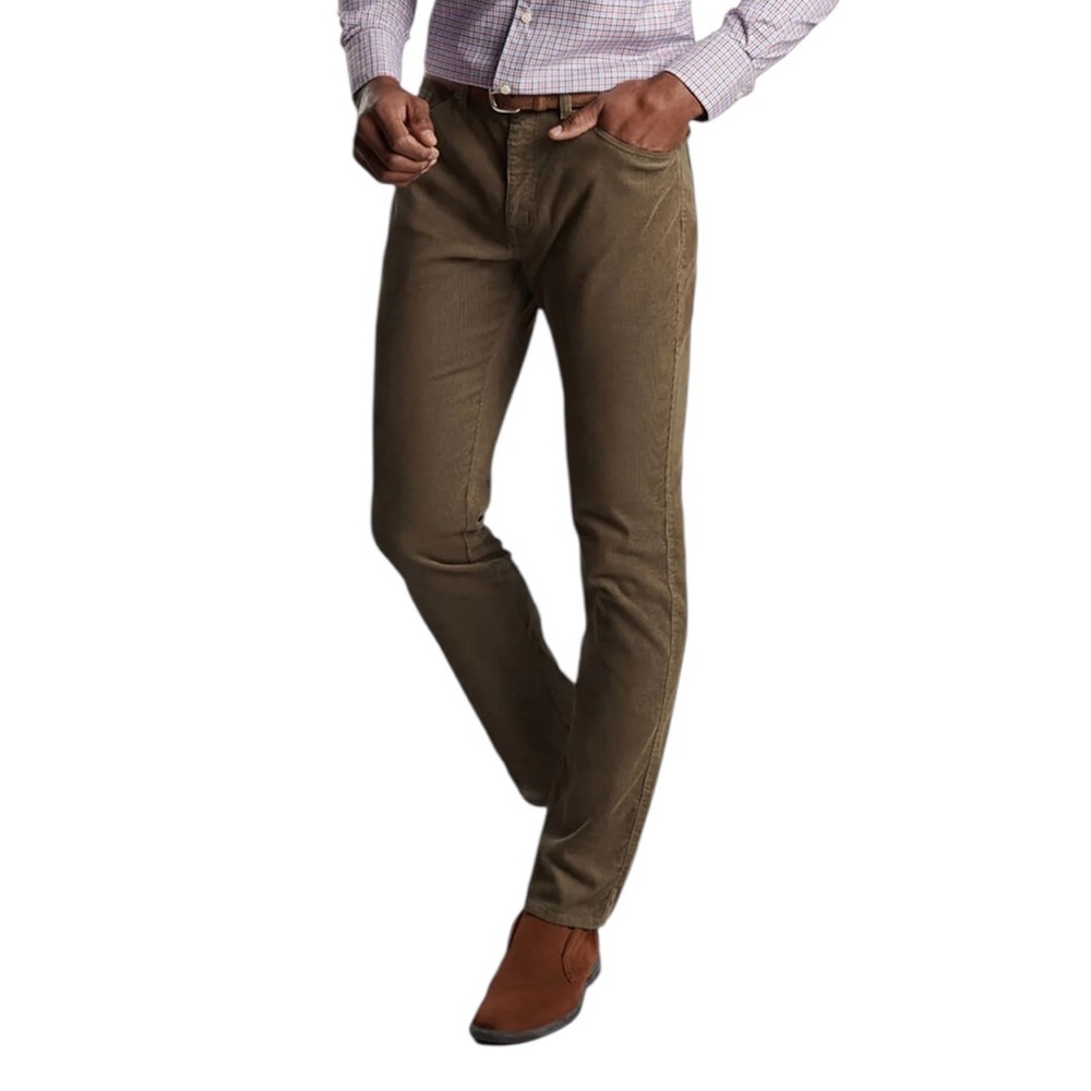 NEW PETER MILLAR Crown Superior Soft Corduroy Five Pocket Pant Brown Size 38